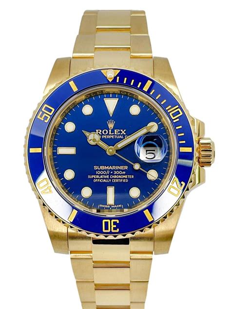 rolex submariner oyster 40mm yellow gold|rolex submariner blue face stainless.